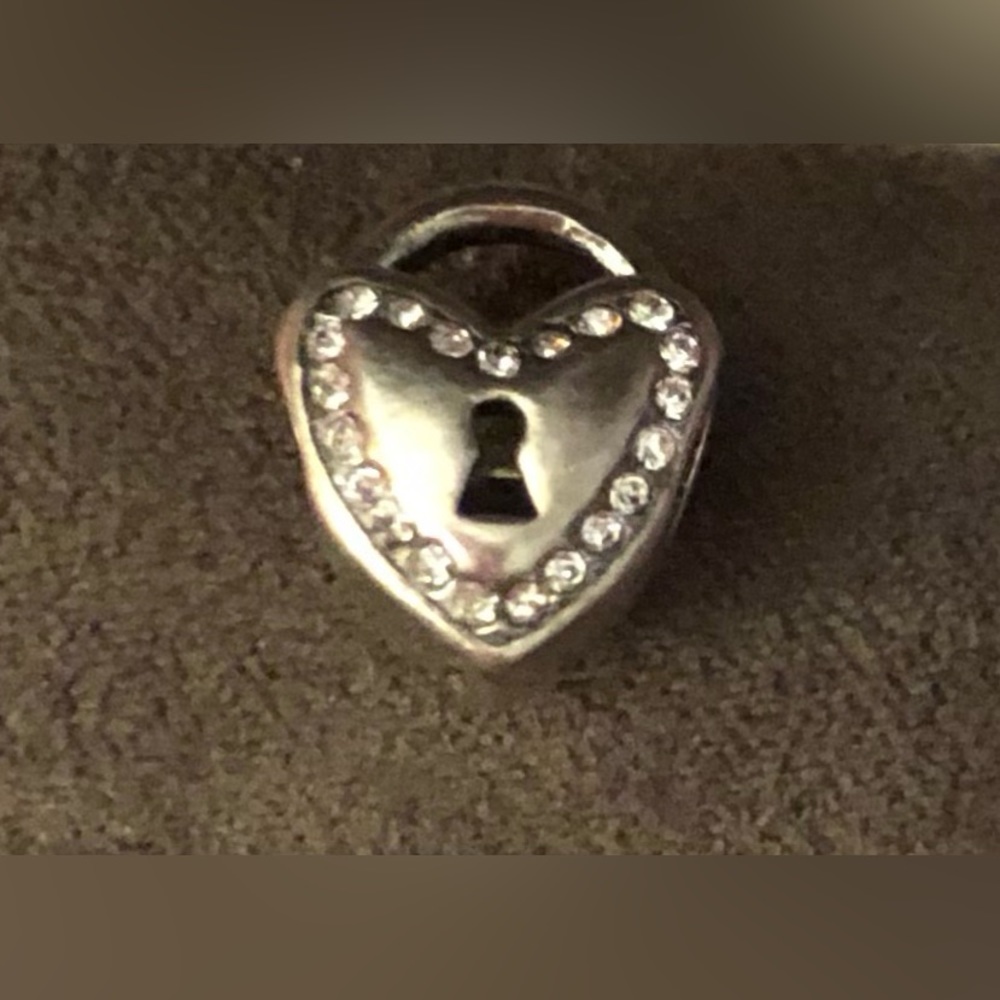 Kay jewelers 925 heart padlock charmed memories bead with swarovski crystals
